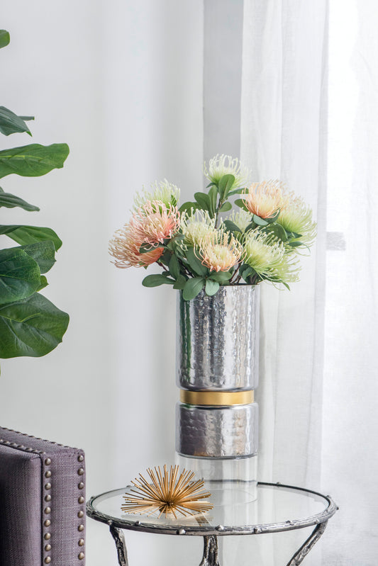 D5.9x15.2' Halloway Silver Candle Holder