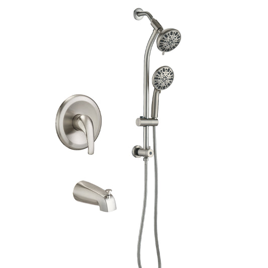 Tool-Free Shower Combo 7-Spray Brushed Nickel 1.8GPM
