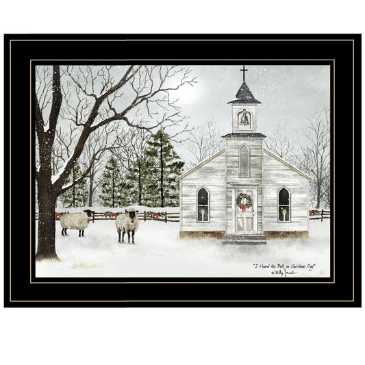 Trendy Decor 4U 'I Heard the Bells on Christmas' Framed Wall Art, Modern Home Decor Framed Print for Living Room, Bedroom & Farmhouse Wall Decoration by Billy Jacobs