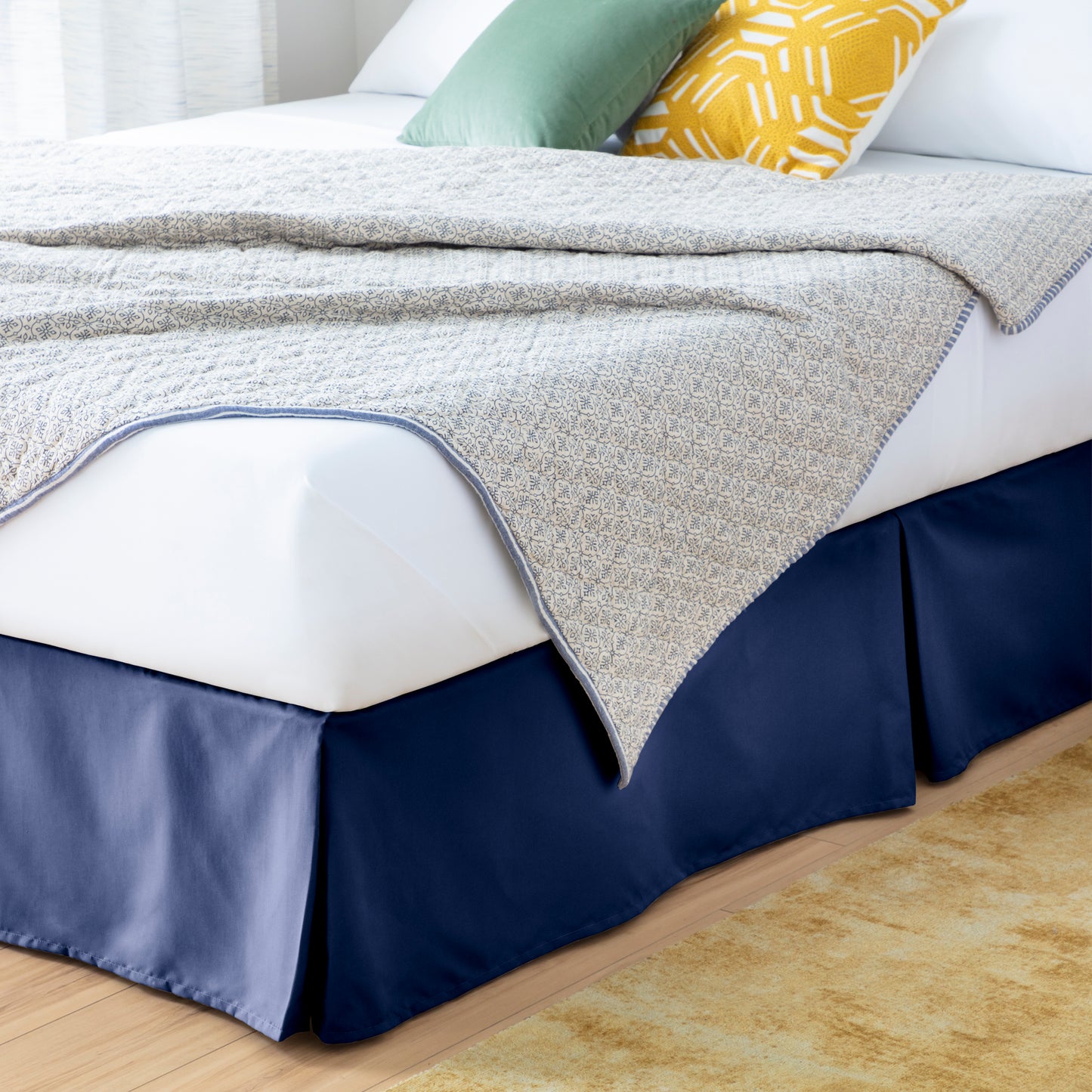 Linenspa 80gsm microfiber bedskirt, Full, Navy