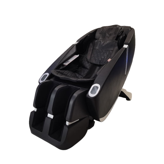 Space Saver Design Zero Gravity Multifunction Massage Chair with SL Type Pulley Guide, Durable Leather, 2D Motor, Black PU