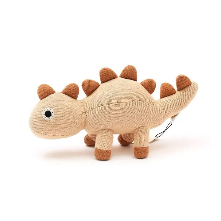 Knitted Stuffed Dinosaur Soft Toy.