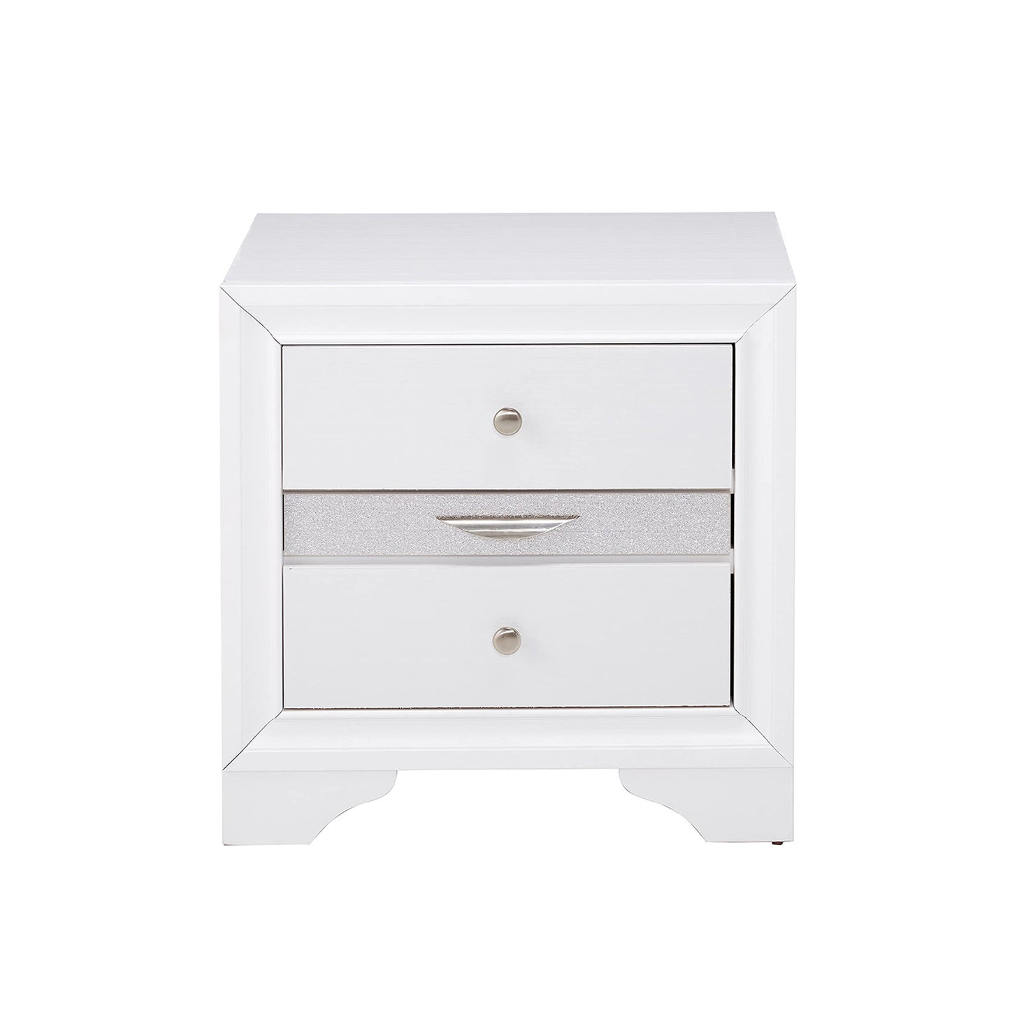 2 Drawers and 1 Jewelry Drawer Nightstand, White