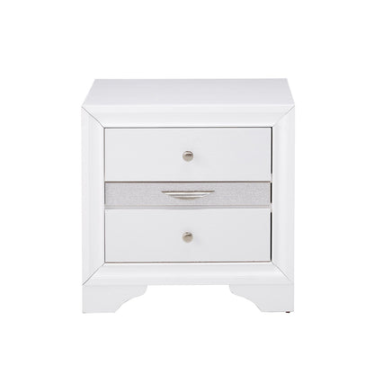 2 Drawers and 1 Jewelry Drawer Nightstand, White