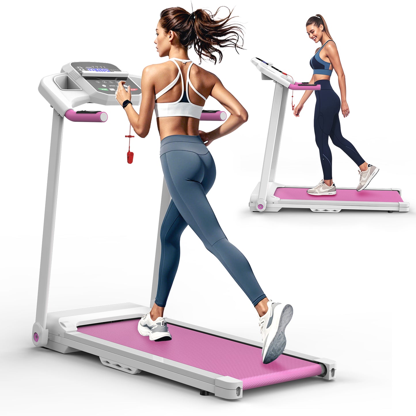 Foldable Treadmill 2.5HP Electric Folding Treadmill Running Walking Machine for Home Gym, Max 265 LBS Weight Capacity