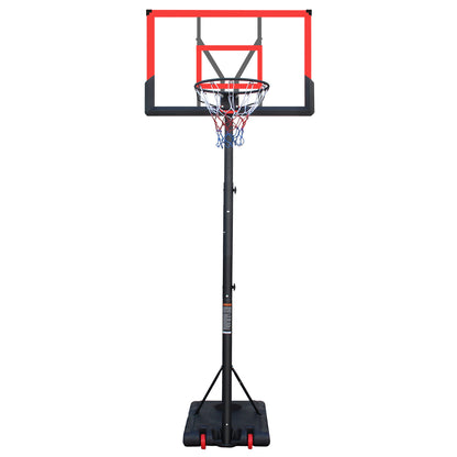 Basketball Hoop 5.73-10FT Height Adjustable Portable Basketball Goal for Indoor Outdoor Basketball Stand 44in Backboard with Wheels Red