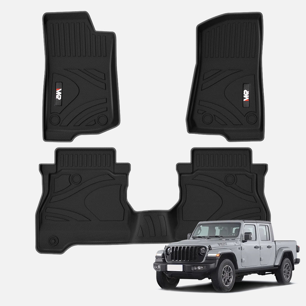 Car floor mats trunk mat compatible with 2022+ Jeep Gladiator JT 4 Doors 3D TPE foot covers all-weather car accessories