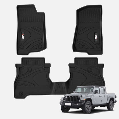 Car floor mats trunk mat compatible with 2022+ Jeep Gladiator JT 4 Doors 3D TPE foot covers all-weather car accessories