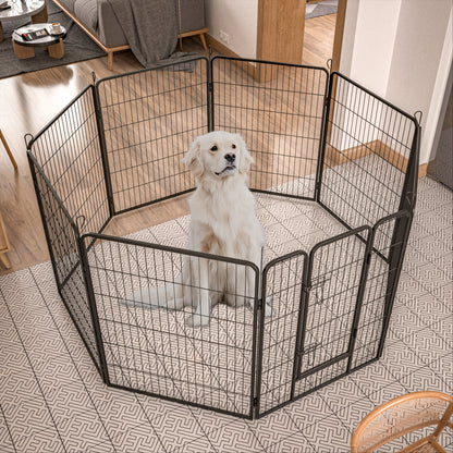Heavy Duty Dog Pens Outdoor Dog Fence Dog Playpen for Large Dogs, 40'Dog Kennel Outdoor Pet Playpen with Doors 8 Panels Metal Exercise Pens Puppy Playpen Temporary Camping Fence for the Yard