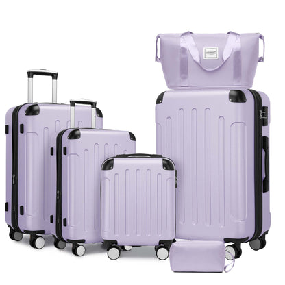 Luggage Sets 6 Piece with Duffel Bags, Hardside Expandable Suitcases with Spinner Wheels TSA Lock, Lavender
