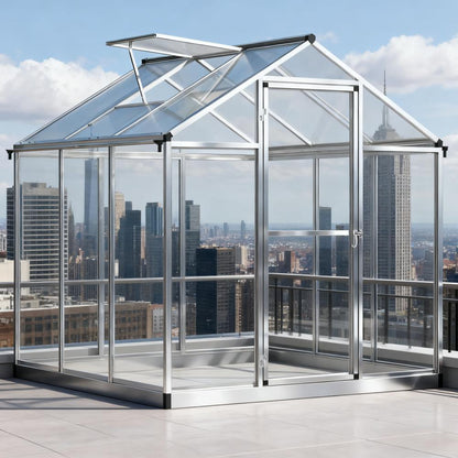 Greenhouse 6' L x 6' W Walk-In Polycarbonate Greenhouse with Roof Vent