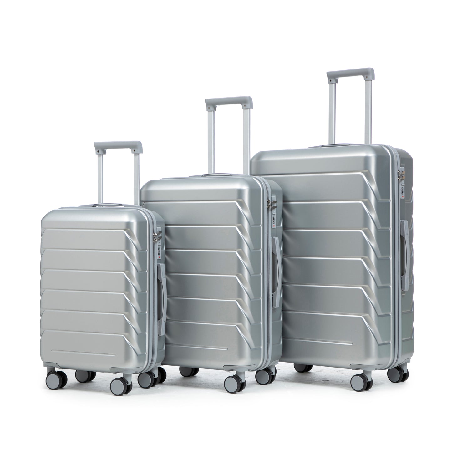 20'/24'/28' 3 pcs/set in ABS Spinner Wheel Luggage, Matching Color , With Combination Lock (Silver)