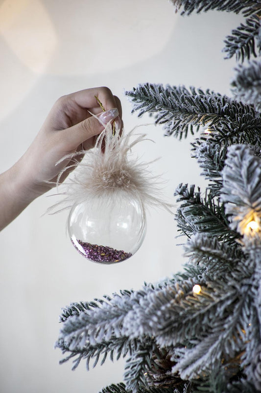 D3' Christmas Ball Ornaments, Glass Decorative Hanging Ball Christmas Tree Ornaments for Holiday Party Decorations, Set of 12
