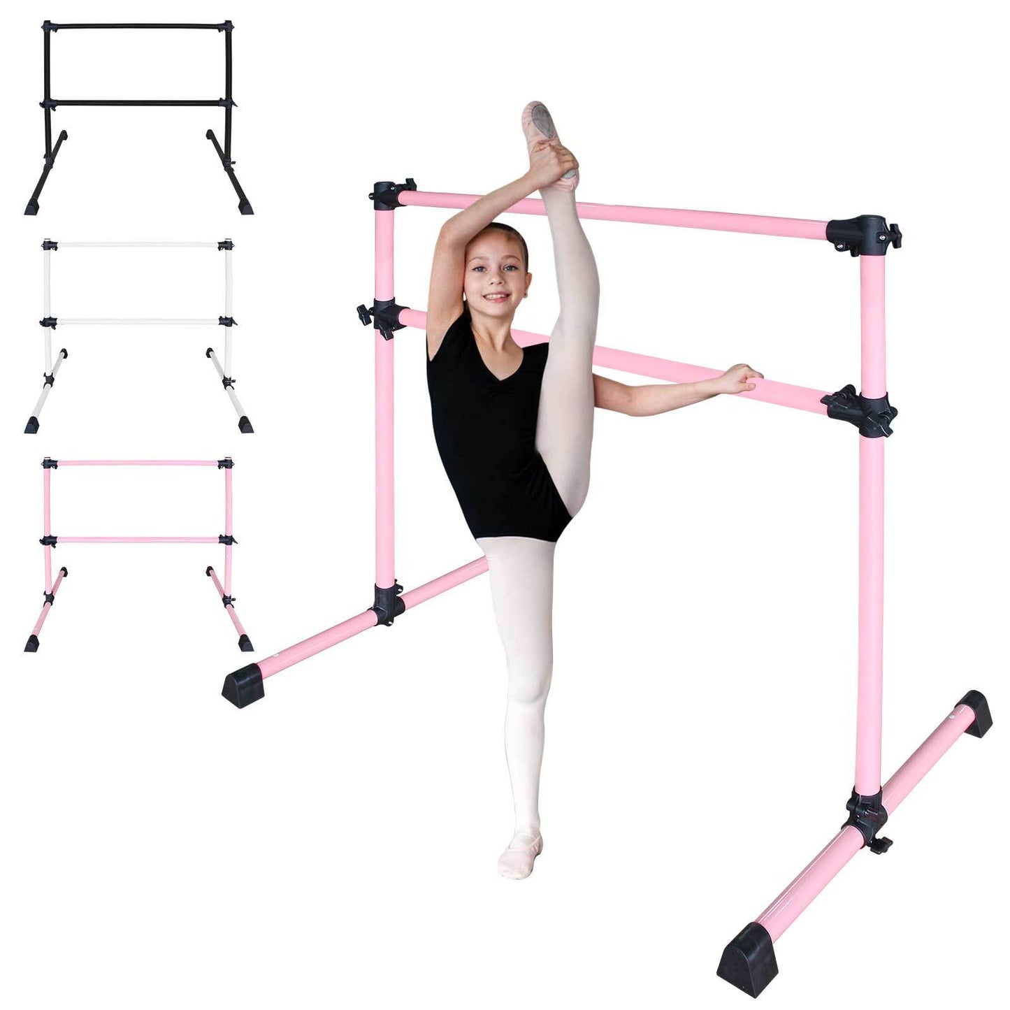 4FT Pink Ballet Barre With Adjustable Range Of 6.7-46 Inches For Dance Practice