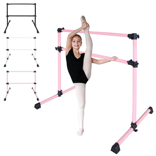4FT Pink Ballet Barre With Adjustable Range Of 6.7-46 Inches For Dance Practice