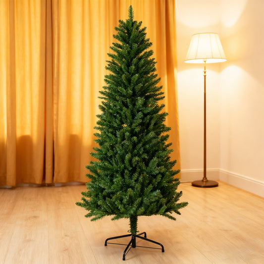 The Winga 5FT Classic Pencil Christmas Tree is an 60-inch classic pencil-shaped Christmas tree suitable for both Halloween and Christmas. It features dense branches for realistic Christmas decorations