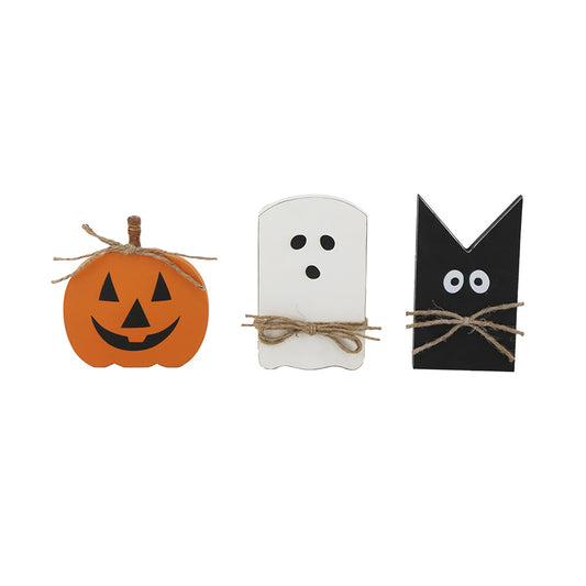 Set of 3 Halloween Holiday Table Decor, White: 4.8x8'  Black: 4.5x8'  Orange: 6.7x7'