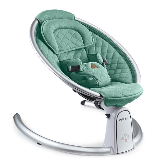 Electric Baby Bouncer for Infant,Bluetooth Baby Swing Enabled Automatic, Baby Rocker Inset Music Speaker, Baby Chair Intelligent Timing & LED Touch Screen (Green)