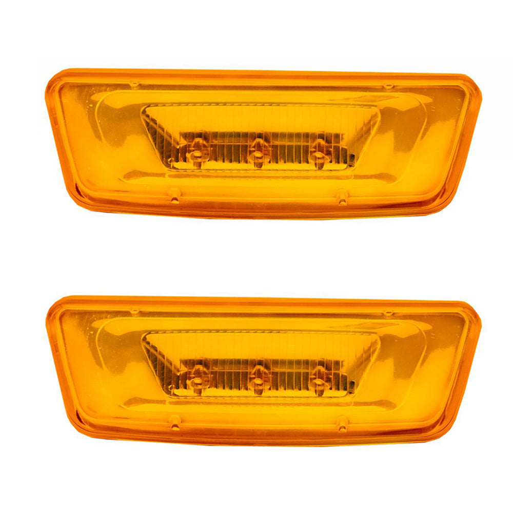 Side Marker Turn Signal Lights Compatible With Kenworth & Peterbilt Truck Amber Lens 2Pcs