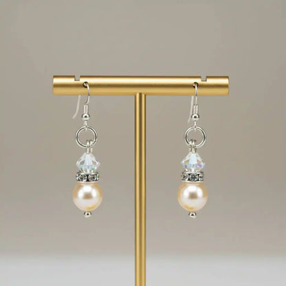 Various Color Swarovski Crystal Pearl Stack Earrings