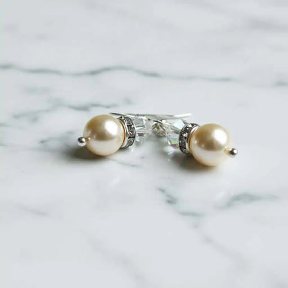 Various Color Swarovski Crystal Pearl Stack Earrings