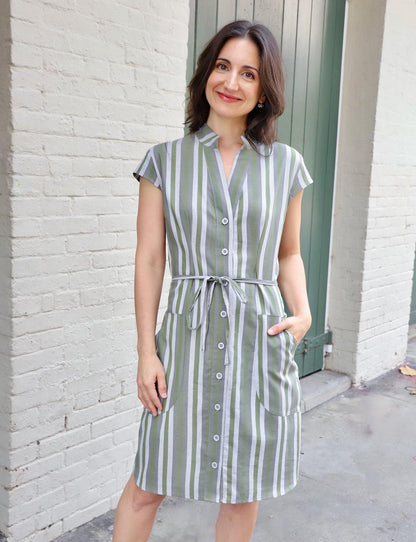 Earth Toned Organic Cotton Button Dress