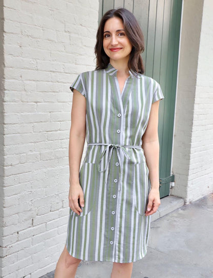 Earth Toned Organic Cotton Button Dress