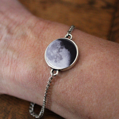 My Moon Custom Antique Silver Adjustable Bracelet
