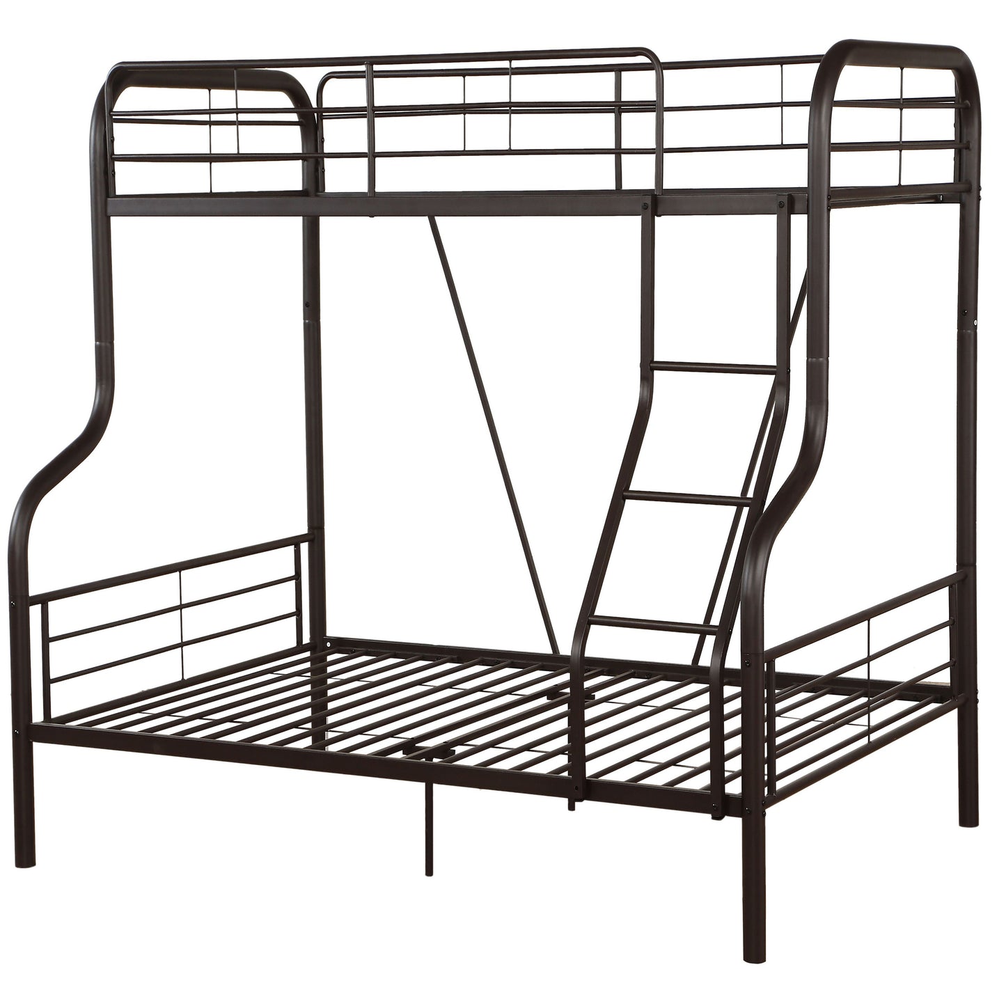 Sandy Black Twin Over Full Bunk Bed with Built-in Ladder