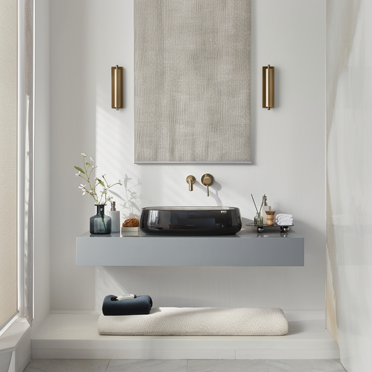 Vessel Sink Resin Bathroom Sink Modern Art Sink 25C66-black