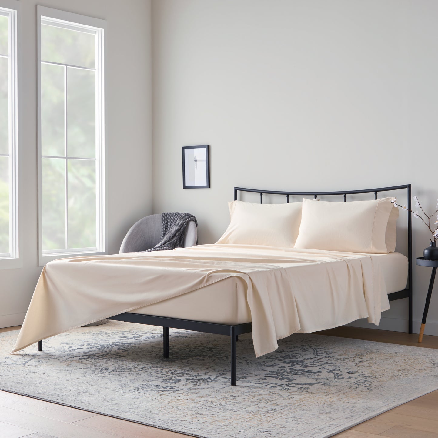 Weekender 200 TC Cotton Sheet Set, Twin XL, Cream