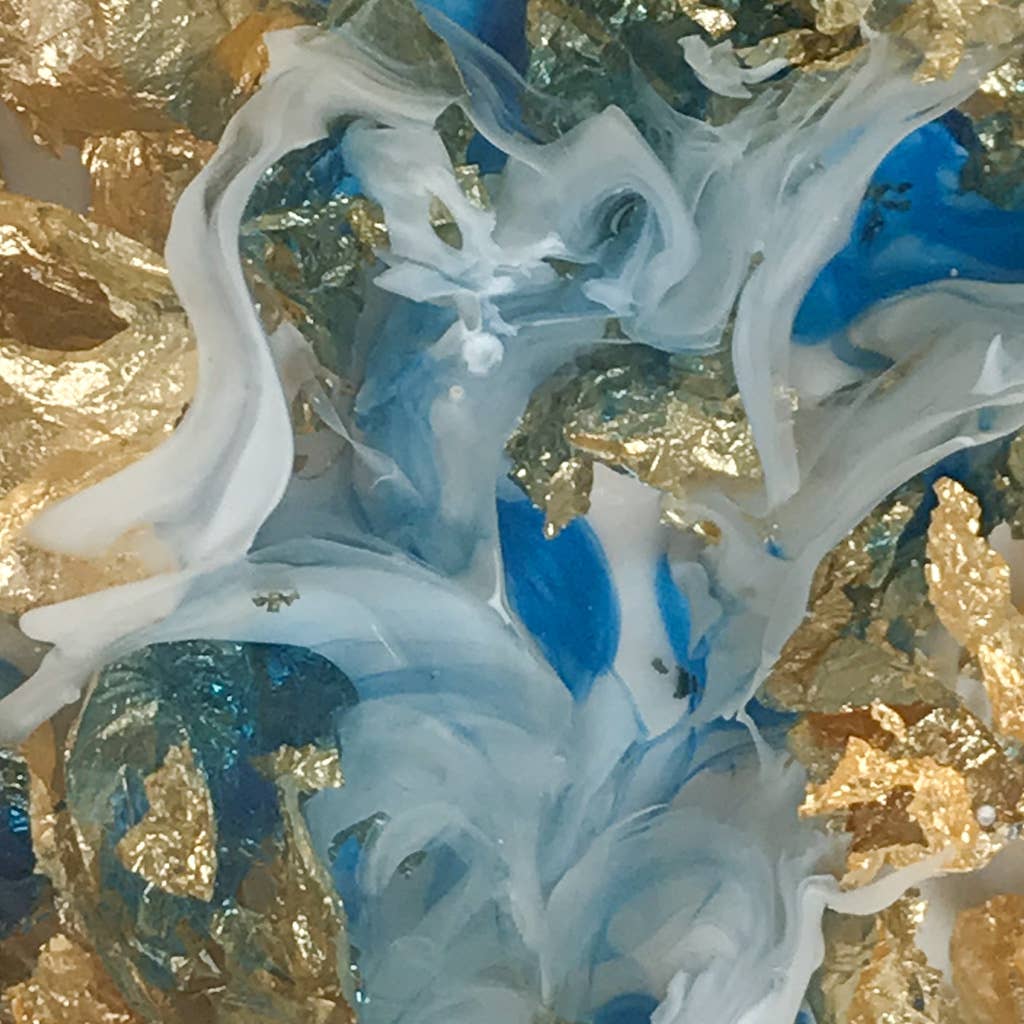 Gold Flake Eco-Resin Bar Necklace