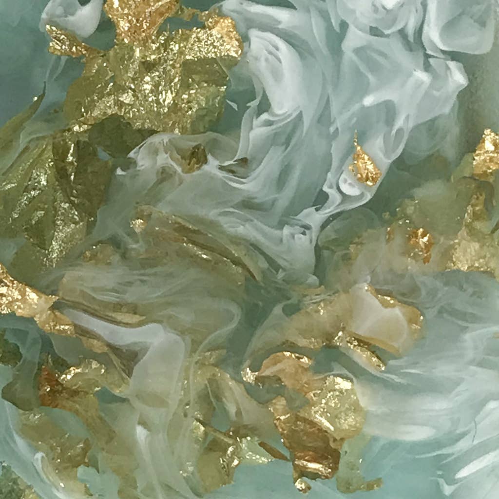 Gold Flake Eco-Resin Bar Necklace