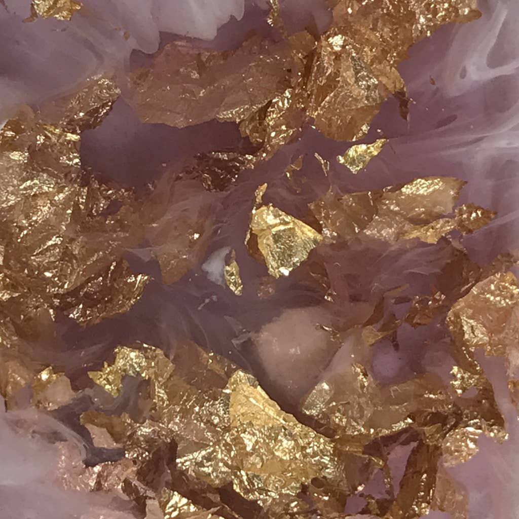 Gold Flake Eco-Resin Bar Necklace