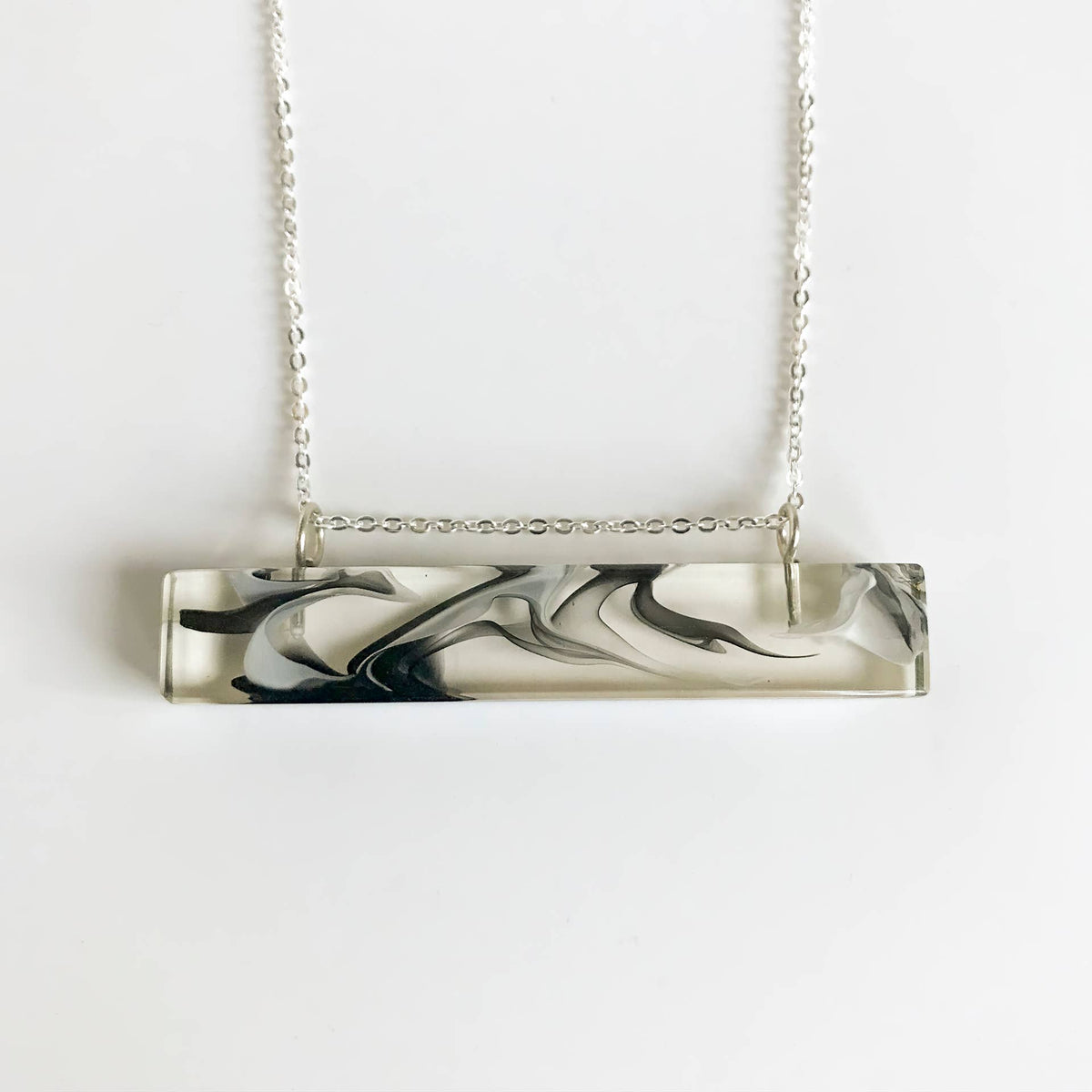 Gold Flake Eco-Resin Bar Necklace