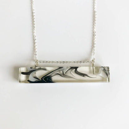 Gold Flake Eco-Resin Bar Necklace