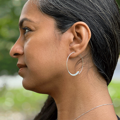 Misty Moonlight Sterling Silver Hoop Earrings