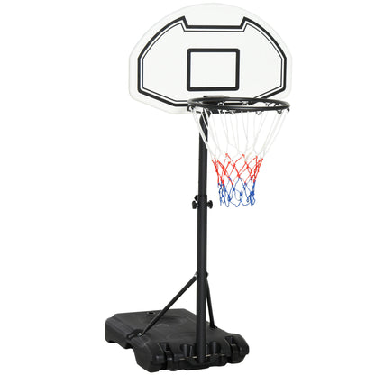 Aosom Poolside Basketball Hoop Stand Portable Basketball System Goal,  Adjustable Height 3'-4', 30' Backboard