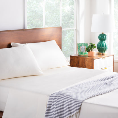 Linenspa 600TC Cotton Blend Pillowcase Set, Queen, Ivory