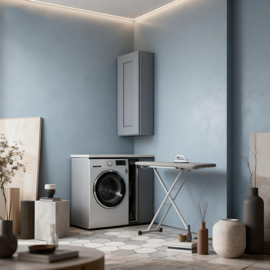 Dark Gray Solid Wood Single Door Wall Cabinet 1 Door and 2 Shelves for Kitchen Storage, Bathroom Storage, Laundry,Adjustable Shelves Ready to Assemble(9'W×12'D×36'H)