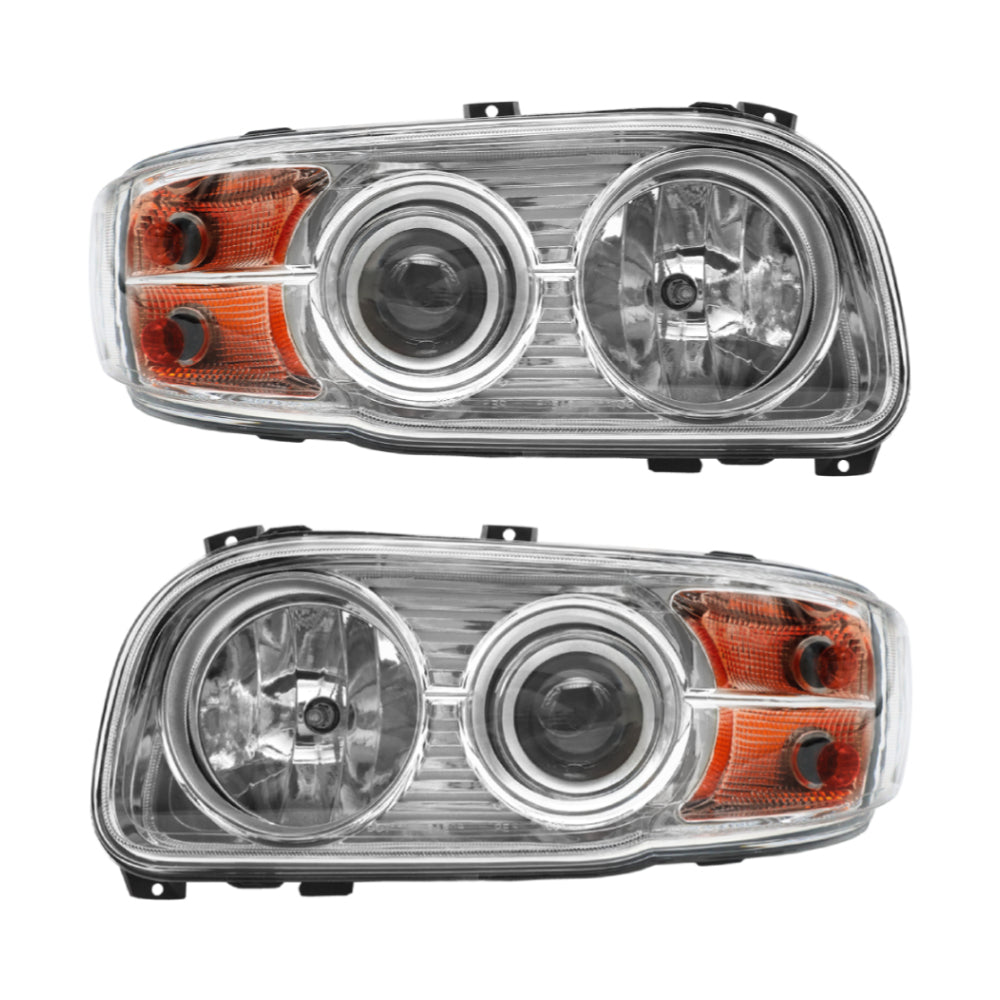 Chrome Headlights Assembly Compatible With 2008-2018 Peterbilt 388 389 Pair