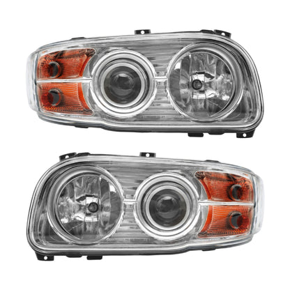 Chrome Headlights Assembly Compatible With 2008-2018 Peterbilt 388 389 Pair