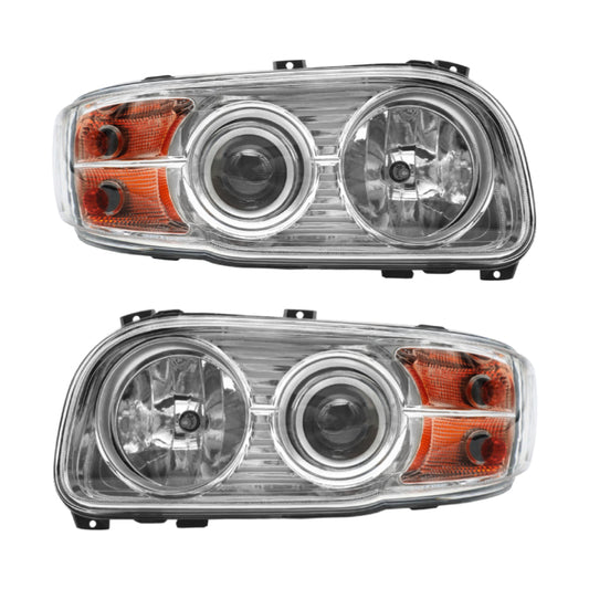 Chrome Headlights Assembly Compatible With 2008-2018 Peterbilt 388 389 Pair