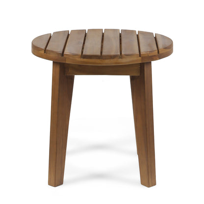 Outdoor Acacia Wood Side Table with Weather Resistance, Teak