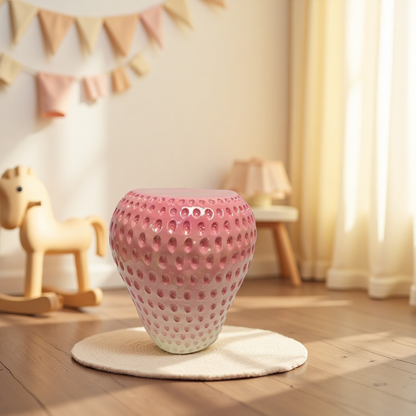 Strawberry Fruit Stool, 13.4'Oversized Resin Stool, Side Table, Home Decor Plant Stand Garden Indoor Outdoor Decorations, Multi-Purpose Innovative Garden Furniture