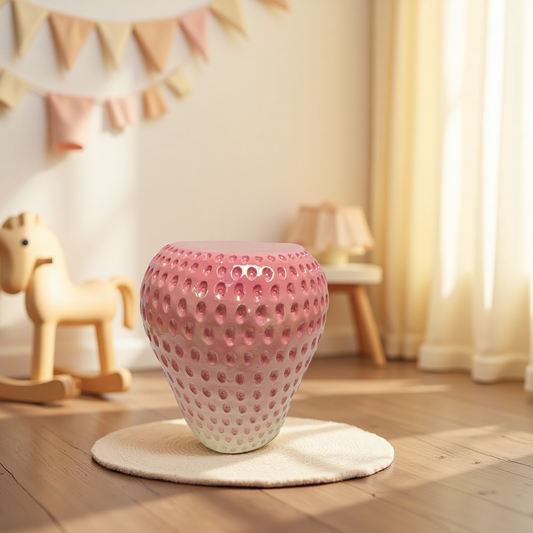 Strawberry Fruit Stool, 13.4'Oversized Resin Stool, Side Table, Home Decor Plant Stand Garden Indoor Outdoor Decorations, Multi-Purpose Innovative Garden Furniture