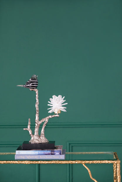 Aluminum Candle Holder with Marble Stand, 8x5x15'