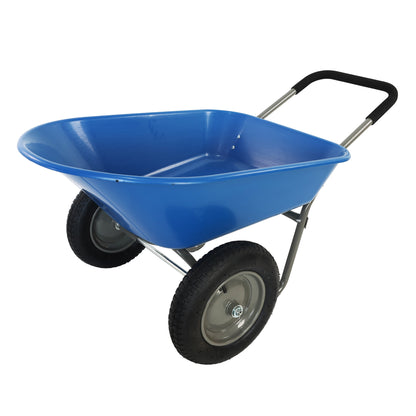 wheel barrow Two wheeled trolley for blue garden 15 inch pneumatic wheel WB189BL