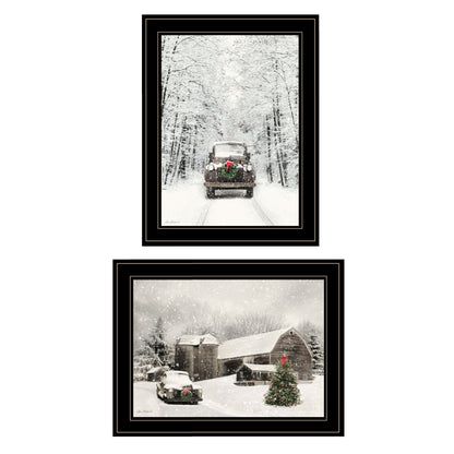 'Antique Christmas' 2-Piece Vignette by Lori Deiter, Black Frame