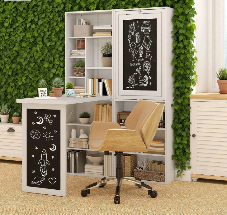 Fold-out Convertible Office Desk, Wall Mount Computer Desk